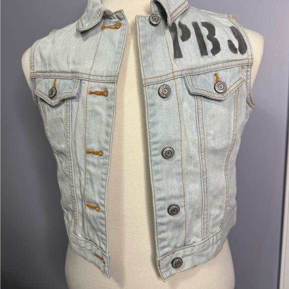 Hand Painted Gap Denim Vest - Picture 2 of 3